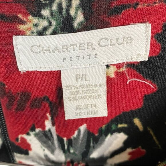 Charter Club A-Line Sleeveless Floral Patterned Dress Petite Large - Picture 3 of 3
